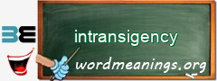 WordMeaning blackboard for intransigency